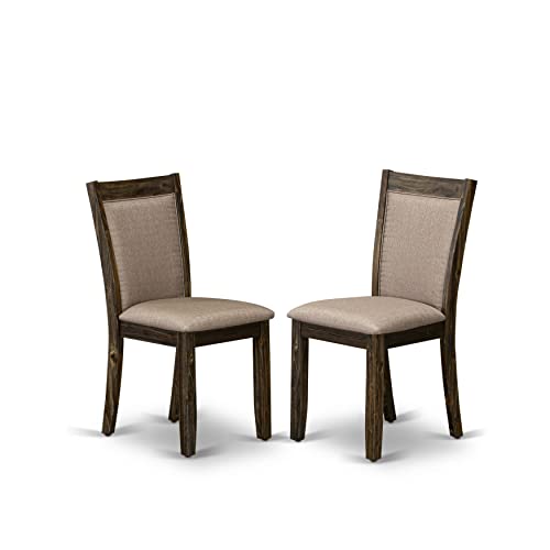 East-West-Furniture-F3MZ7-716-7-Piece-Dining-Set-Consist-of-a-Round-Dining-Room-Table-with-Pedestal-and-6-Dark-Khaki-Linen-Fabric-Upholstered-Parson-Chairs-48×48-Inch-Distressed-Jacobean East West Furniture F3MZ7 716 7 Piece Dining Set Consist of a Round Dining Room Table with Pedestal and 6 Dark Khaki Linen Fabric Upholstered Parson Chairs 48×48 Inch Distressed Jacobean