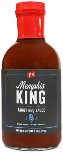 Memphis King Tangy BBQ Sauce - Smoky, Sweet and Tangy All-Purpose Sauce for Marinating, Glazing, Basting, Dipping - Great on Ribs, Chicken, Pulled Pork, Burnt Ends, Tenderloin and more