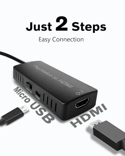 Image of PS2 to HDMI Adapter Cable - Support 4:3 /16:9 Screen Aspect Ratio Switch for PlayStation 1 /2 HD Link Cable - HDMI Converter