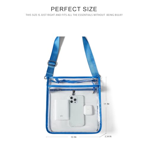 Image of Bluome Clear Bag for Stadium Events 12x12x6, Clear Purses Stadium Bag Crossbody Purses for Concerts Football Games Travel