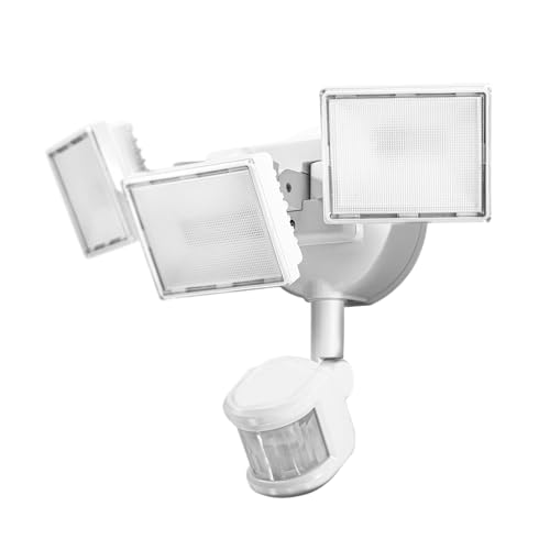 Koda Outdoor Motion Activated LED Security Floodlight with 3000 Lumens Aluminum Construction Automatic On and Off 240 Motion Sensing Range up to 70 ft Coverage Adjustable Brightness