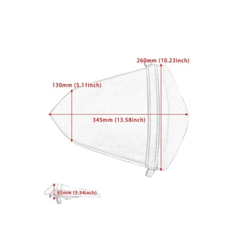 Coussin de siège arrière passager moto Kawasaki Ninja 250 ABS EX250L EX300 2013-2017 noir - 2