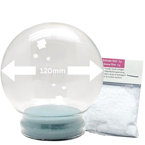 Bastel-Schneekugel Ersatzglas m. 1 x Schnee | DIY Ersatzglas |...