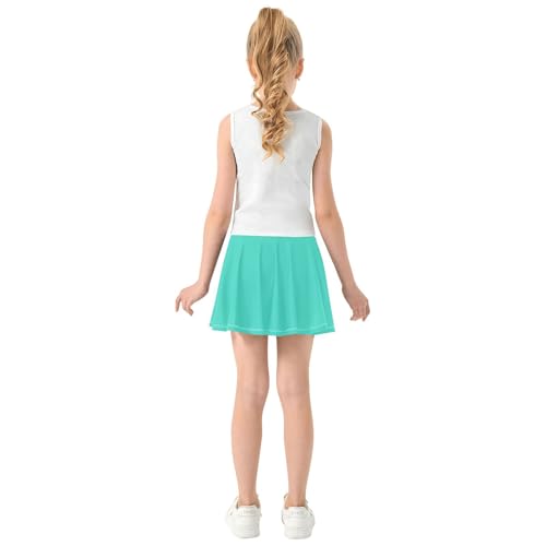 Girls Tennis Skirts with Built-in Shorts Flowy Little Girls Golf Skirt Youth Pleated Skirt with Pockets4