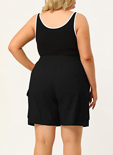 Eytino Womens Plus Size Classic Cargo Stretch Shorts Lightweight Athletic Shorts Hiking Summer Shorts With Pockets,3X Black #TOP2