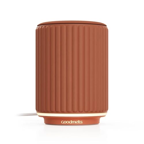 Image of Halo Electric Scented Wax Warmer | Scents 600Sq.Ft Space | Auto-Off Timer | Handmade Ceramic Body | 3-Ambient Light Settings | Safe, Smoke-Free, Natural Fragrance (Terracotta)