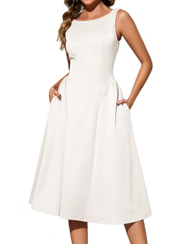 Bridesmay Women's Sleeveless Cocktail Party Dresses with Pockets 2025 A-Line Semi Formal Wedding Guest Dress