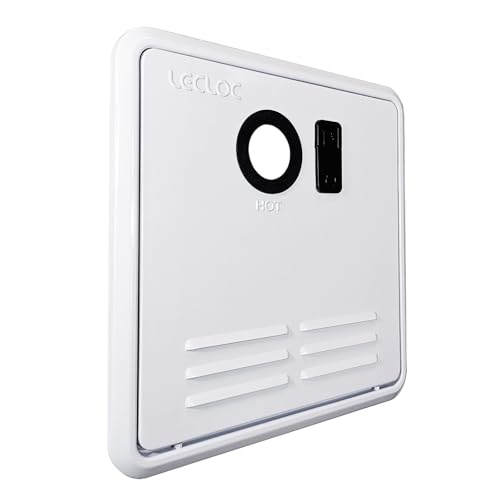 Image of Only Compatible with LECLOC and Furrion RV Tankless Water Heater, 16.14 inch x 16.14 inch Door with Frame, White