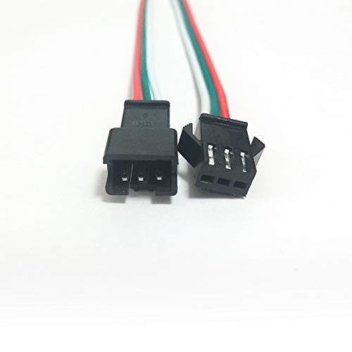 Wiring Connecting Terminals - 60 Pairs 3pin JST SM Connector Male 50cm & Female 50cm Wire 3 Way Cable for WS2812B WS2811 WS2812 SK6812 LED Strip Light