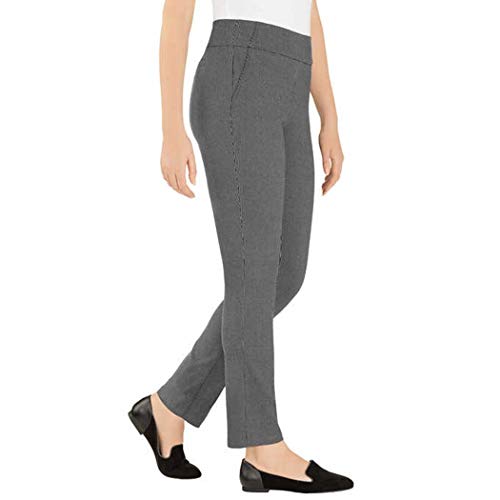 Hilary Radley Ladies' Pull On Pant/Black & Stripe/X-Large2