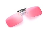 Flydo Rosa Polarisierte Sonnenbrille für Brillenträger Überzieh-Sonnenbrille mit Brillen-Etui für Herren und Damen Sonnenbrillen-Clip für Angeln