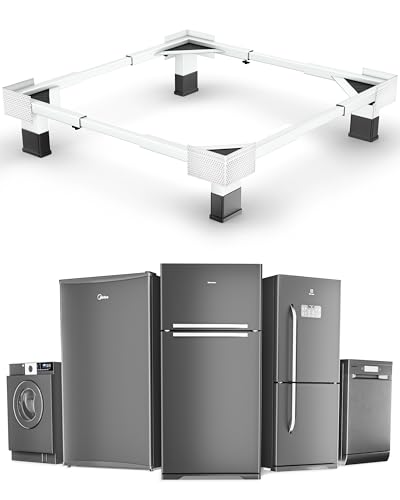 Image of FEDUS MAXISTAND Heavy Duty Metal Washing Machine Stand (No Wheels) Anti-Vibration Adjustable Base (20x20 to 27x30 Inch) for Front & Top Load Fully Automatic Washer (Samsung, Bosch, LG, IFB) 225kg
