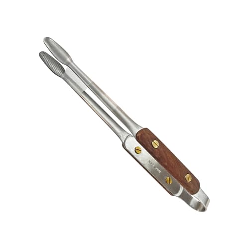 Mllepjdh Juego de 2 pinzas de acero inoxidable con bloqueo para cocinar a la parrilla al aire libre