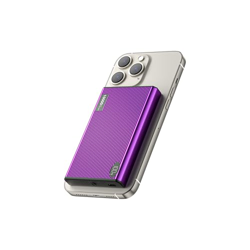 Wireless Magnetic Power Bank, 10000mAh power bank, Magnetic Power Bank Fast Charging with USB-C, 20W Powerbank Compatible with iPhone 17/16/15/14/13/12 Series (Purple)