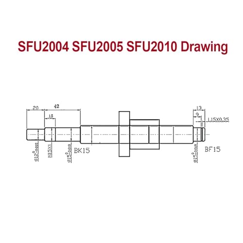 Vis à billes SFU2005 250mm pour corriger les erreurs de jeu mécanique C7 - 2