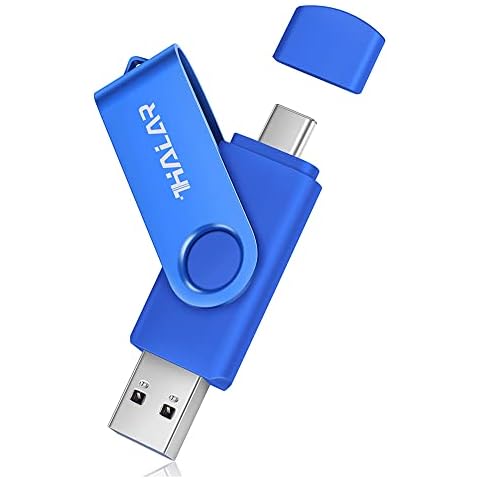 THKAILAR 256gb USB Flash Drive-2 in 1 USB C Flash Drive Compatible with Android Phone PC Galaxy Mac Pro Laptops PC High Speed Data Transfer(Royal Blue) Cover