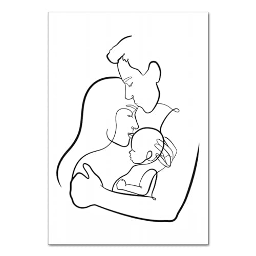 Affiches Amour Mur Art XINBAO Toile Famille Maman Papa Enfant Peinture Murale Salon 60x80 cm