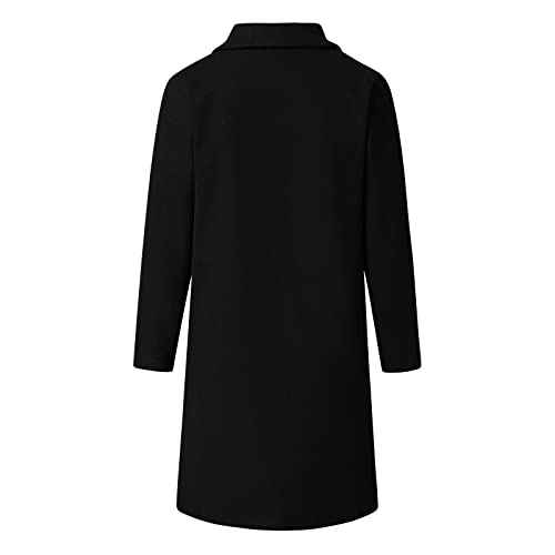 Amikadom Casaco feminino forrado de lã de ovelha com lã de ovelha casaco térmico longo cardigã básic