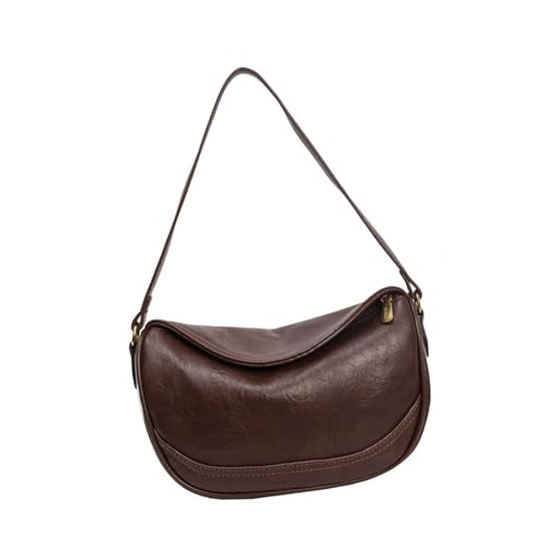Sac à bandoulière pour femme en cuir synthétique chic et rétro style dumpling