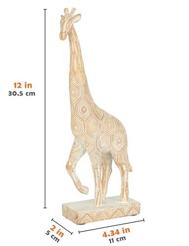 Estatua decorativa de jirafa moderna en resina para hogar miniatura 2