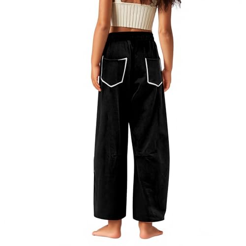 Barrel Sweatpants Girls Wide Leg Pants Baggy High Waisted Trousers Fashion Palazzo Pant Casual Pant with Pockets2