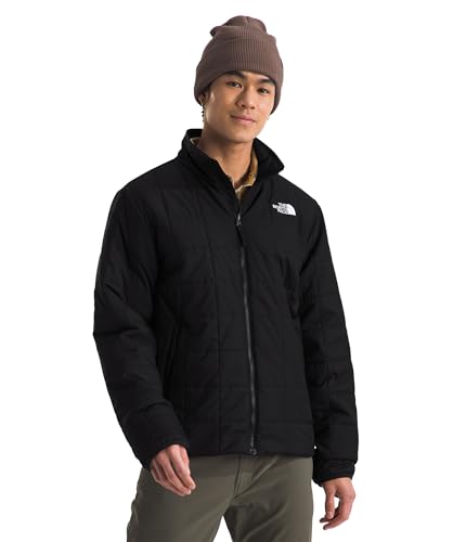 The North Face Chaqueta aislante Junction para hombre, abrigo de invierno repelente al agua, bolsillos seguros con cremallera, TNF negro, talla L