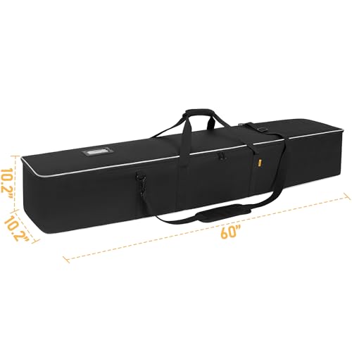 Image of Multifunctional Tripod Bag 60 X 10.2 X 10.2 Inches / 152 X 26 X 26 cm Heavy Duty Tripod Carrying Case with Handle for Lights, Speakers, Cameras, Booms, Microphone Stands, Black