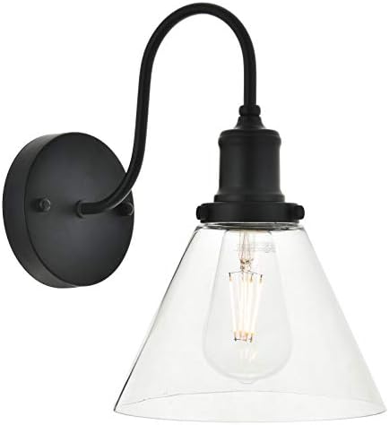 Histoire 1 Light Black Wall Sconce Black and Clear