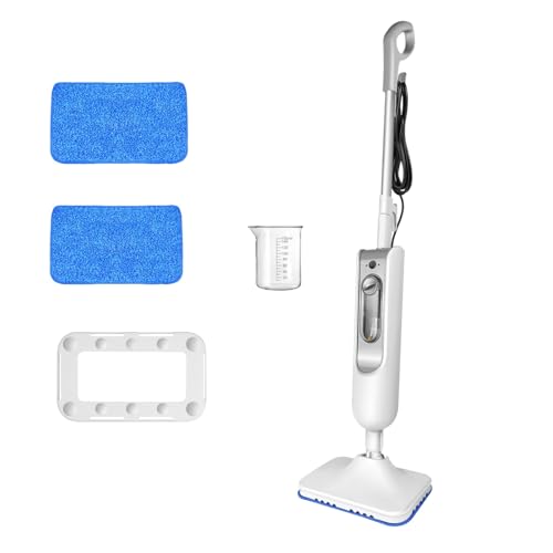 Electric Steam Mop, Floor Steamer With 400ml Water Tank,Lightweight Floor Steamer Cleaner With 2 Pads and Measuring Cup,Fast 20-Sec Heat-Up,2 Steam Control,4.8M Cord