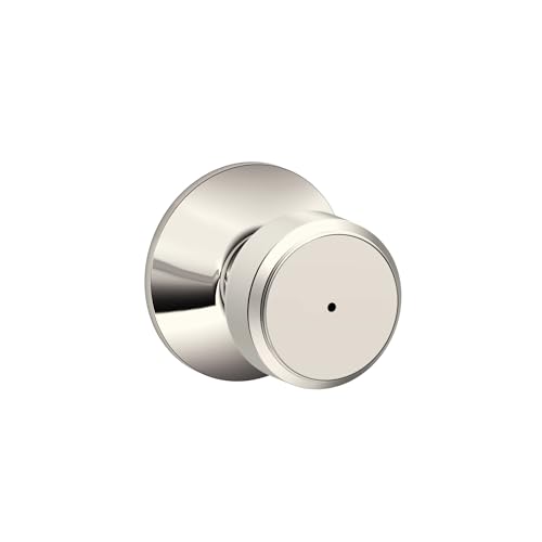 Image of SCHLAGE F40 BWE 618 Bowery Knob Bed and Bath, Polished Nickel