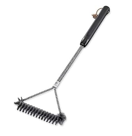 3-Sided BBQ Grill Brush,T-Brush Barbecue Cleaning Stainless Steel Tool Brush Barbeque Cleaner Grilling Accessories for Ceramic Iron Gas Charcoal Grill Cleaner Brush Corrosion Remover (Black)