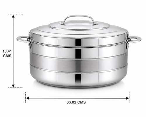 Image of Pigeon Galaxy Stainless Steel Casserole 3500ml | PU Puff Insulated Hot Pot | Keeps Food Hot for Hours | Durable Inner Steel Body | Ideal for Chapati, Rice & Curries