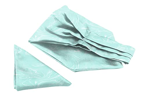 Image of BLACKSMITH Jacquard Microfiber Neckwear Ascot and Matching Pocket Square Set for Men