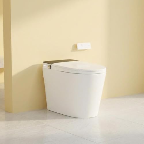 Image of Smart Toilet with ADA Height, Bidet Built-In, Off-Seat Auto Flush, Foot-Sensor, Instant Hot Water and Warm Air Drying, LED Display, Toilet with Light Strip