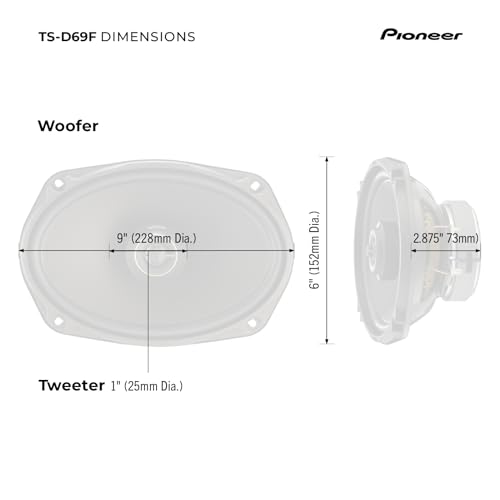 Image of Pioneer D-Series TS-D69F 6 inch x 9 inch 2-Way Speakers (Pair) - 330W Max, Balanced Sound + Smooth Treble, Ideal Factory Upgrade, Add an Amplifier for Even Better Performance