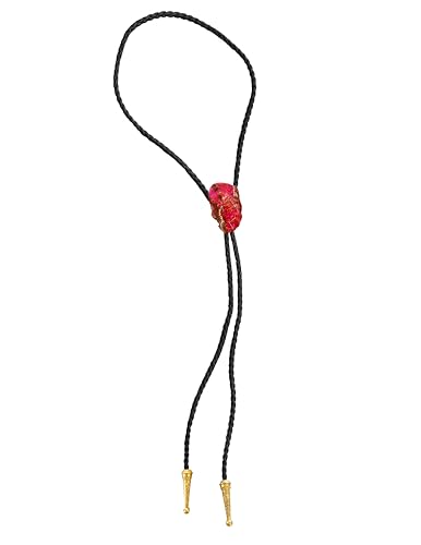 Image of Daisy Del Sol Gemstone Bolo Tie Braided Vegan Faux Leather Natural Stone Gold Handmade Necklace Adjustable Boho Western Jewelry