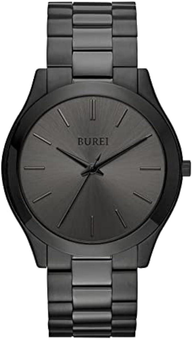 BUREI Fashion Minimalist Business Men's Wrist Watches Stainless Steel Waterproof Quartz Watch for Man