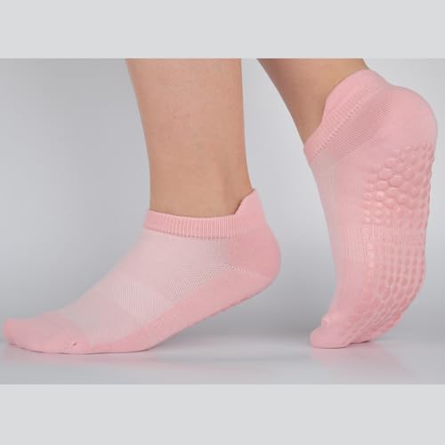 Image of Pilates Socks with Grips for Womens Athletic Gym Yoga Barre Dance Non Slip Skid Socks for Women