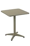METRO Professional Mesa de Exterior Narni, Acero, 60 x 60 cm, Apta para 2 Personas, Mesa de Bar con Pies Ajustables, Cuadrada, Caqui