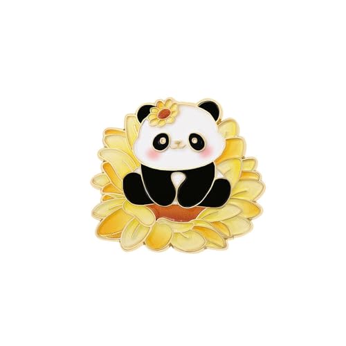 Image of Panda Cute Oil Dripping Panda Brooch Outdoors Lapel Pins Badge Brooch Pins (Bro000001)