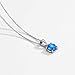 Michooyel Blue Opal Pendant Necklace 4 Prongs Setting Solitaire Gemstone Necklace Fine Jewelry For Women