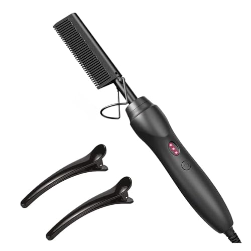 Peine alisador y rizador cerámico portátil Heatcomb negro 3pcs miniatura 1
