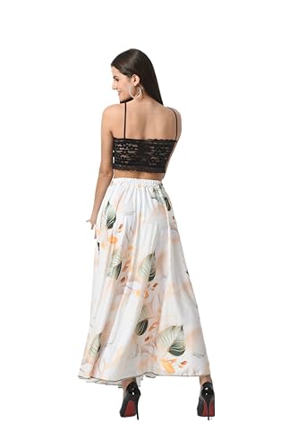 Image of VAGISHA Printed Casual Long Western Skirts for Women's & Girls |Stretchy Flared Maxi Skirt|Elastic Waist Skirts|Western Ethnic Skirts
