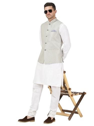 Image of Badoliya & Sons Men's Brocade Zari Nehru Jacket /Waist Coat