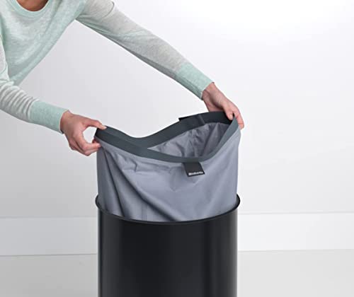 Brabantia - Laundry Hamper - with Cork Lid - Ventilation Holes - Corrosion Resistant Materials - Hygienic - Discrete - Laundry Basket - Bathroom - with Small Hole - Matt Black - 16 Gal - Image 5