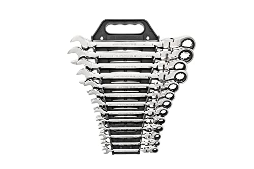 Image of GEARWRENCH 13 Pc. 12 Pt. Flex Head Ratcheting Combination Wrench Set, SAE - 9702D
