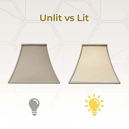 Image of Royal Designs, Inc. Regal Square Bell Lamp Shade, 5 x 10 x 9, Linen Beige (BSO-715-10LNBG)