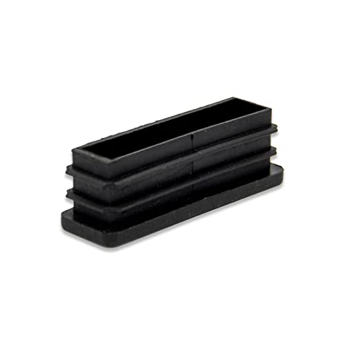 Image of Flyshop 8 Pack Black Chair Glide Inserts Plastic Plugs Rectangle Pipe Tubing End Caps 10 x 50 mm, 3 /8 inch x 2 inch