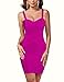 UONBOX Women's Rayon Cute Sleeveless Bodycon Bandage Strap Dress (XS, Fuchsia)