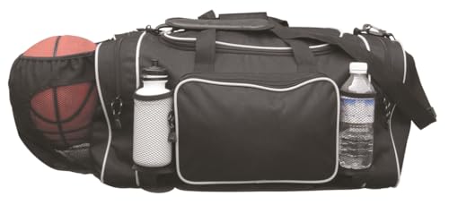 23 in. Jumbo Sports Bag - Black with Grey Piping
